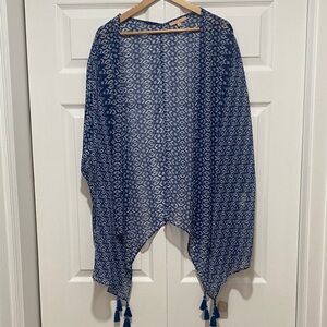 Gibson latimer Patterned Kimono with Tassels